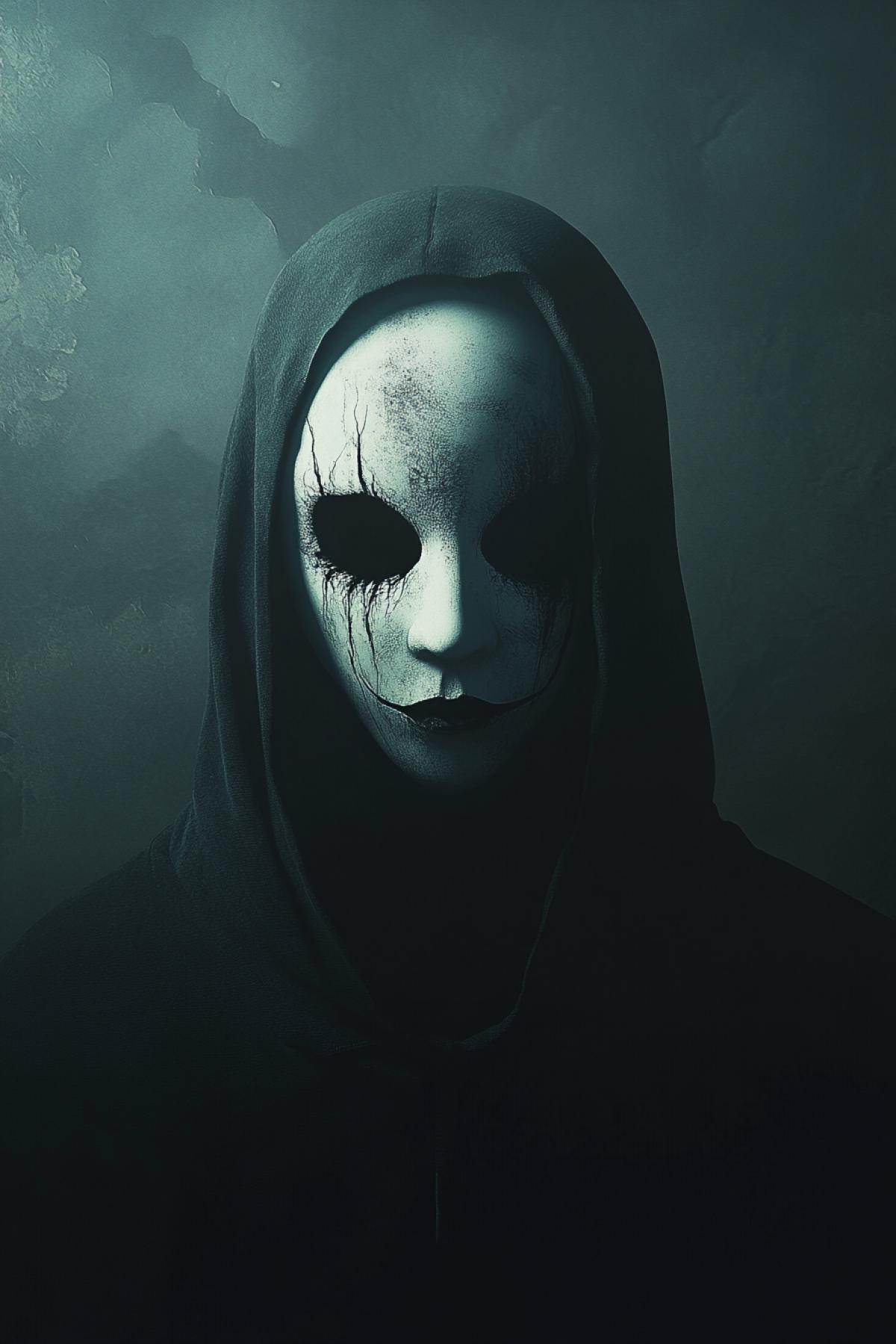A mysterious character, minimalism, logo, secret, flicker, realistic image, photoshop,