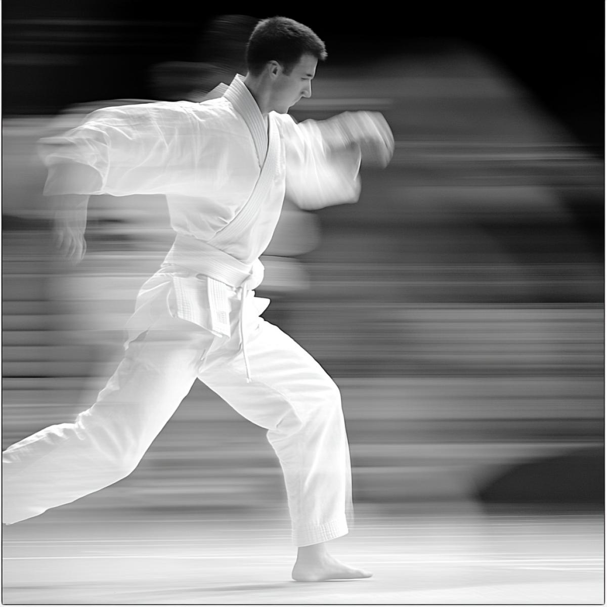Karate in action. Dynamics and action