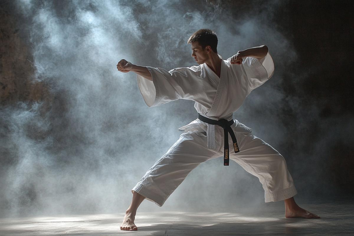 Karate in the movement of the blow