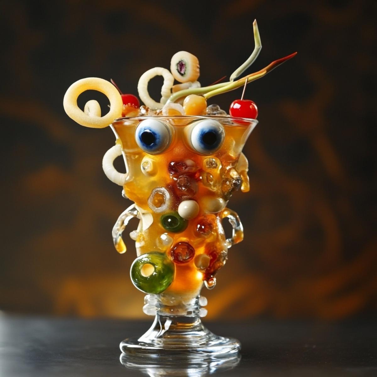 Cocktail with the most unusual fictional design in the style of absurdity