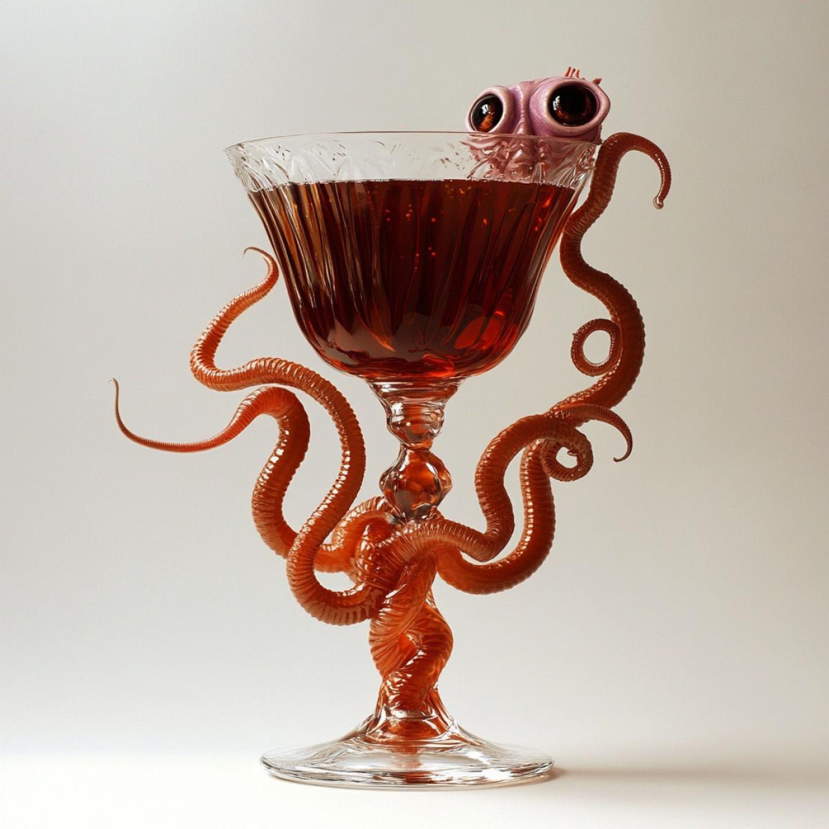 Cocktail with the most unusual fictional design in the style of absurdity
