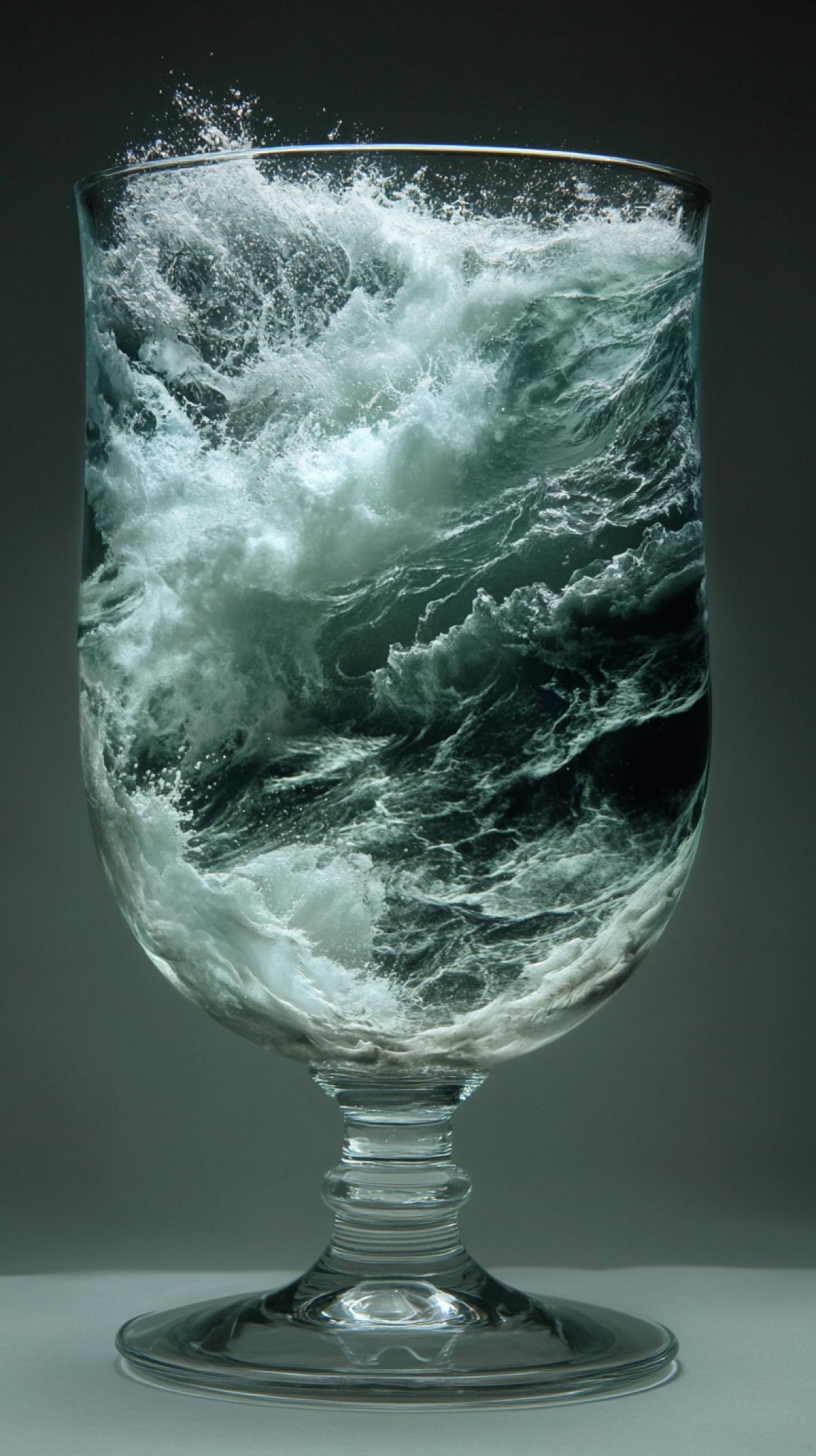 Sea storm in a glass