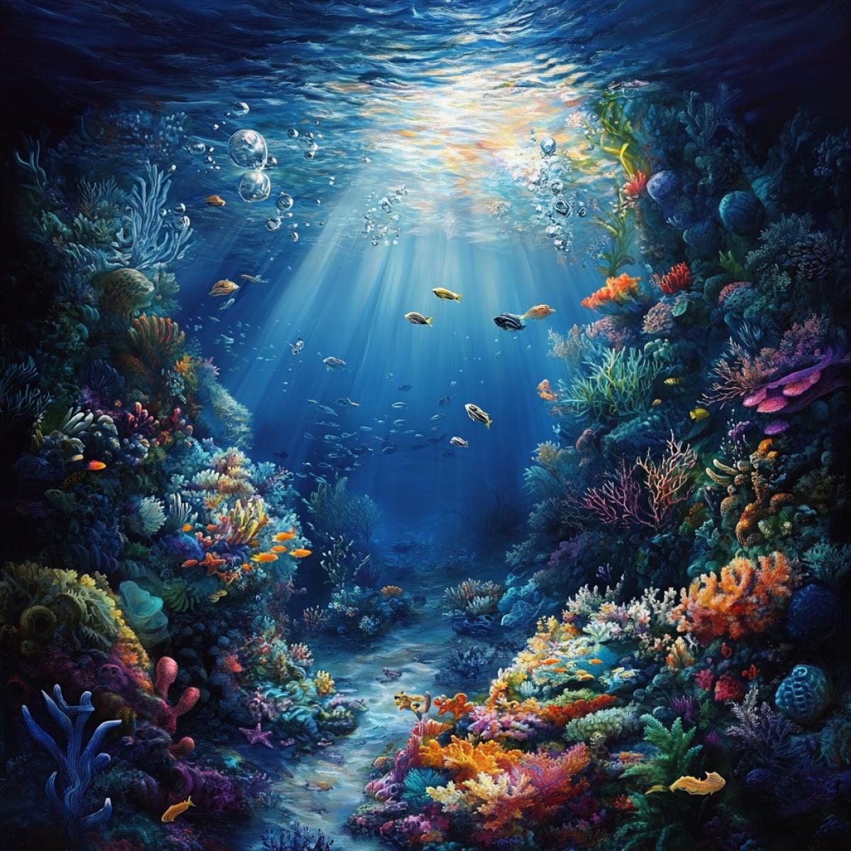 The greatness and mystery of the underwater world. Beauty and realism