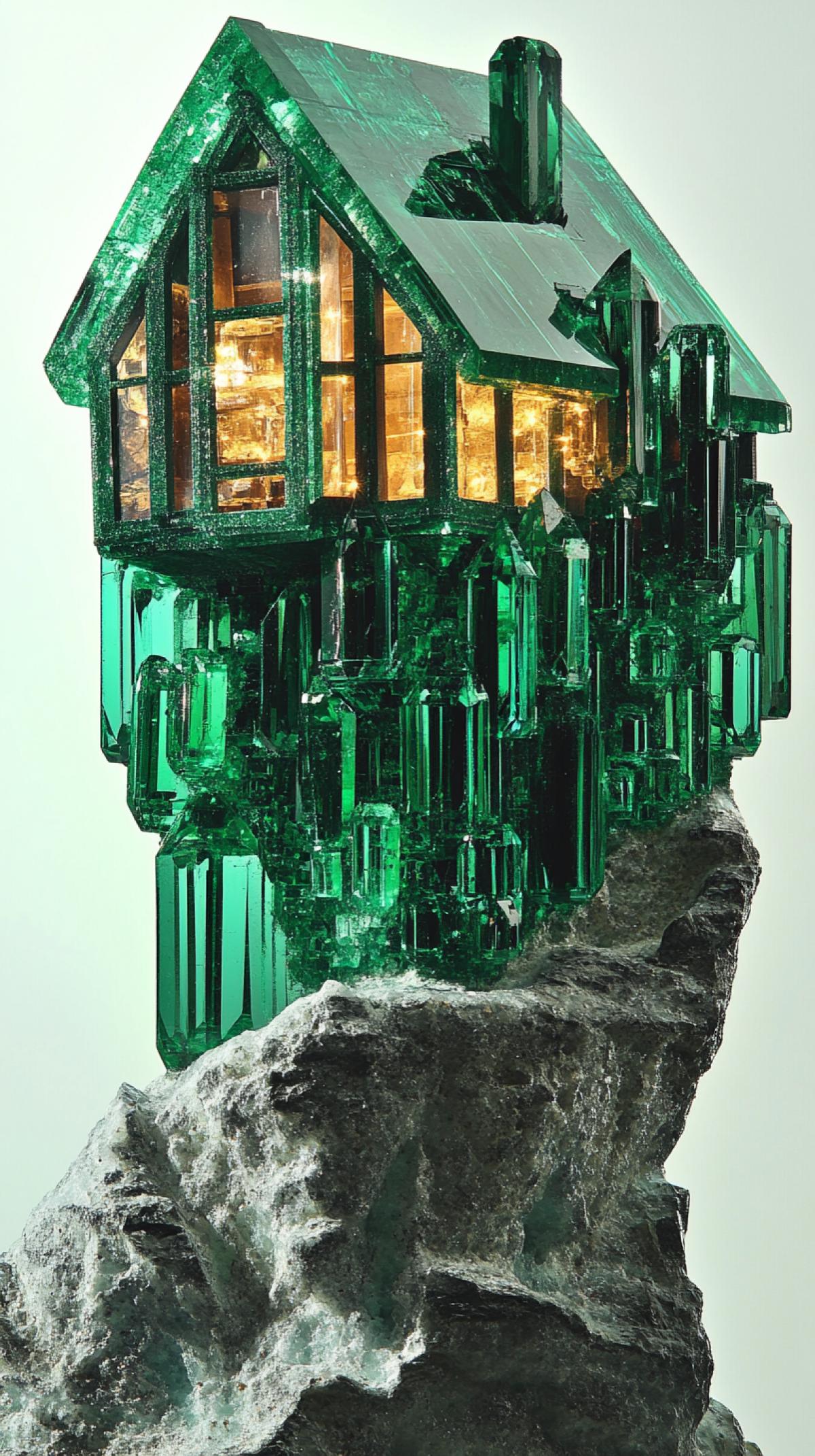 House from emeralds. Professional photo. High detail