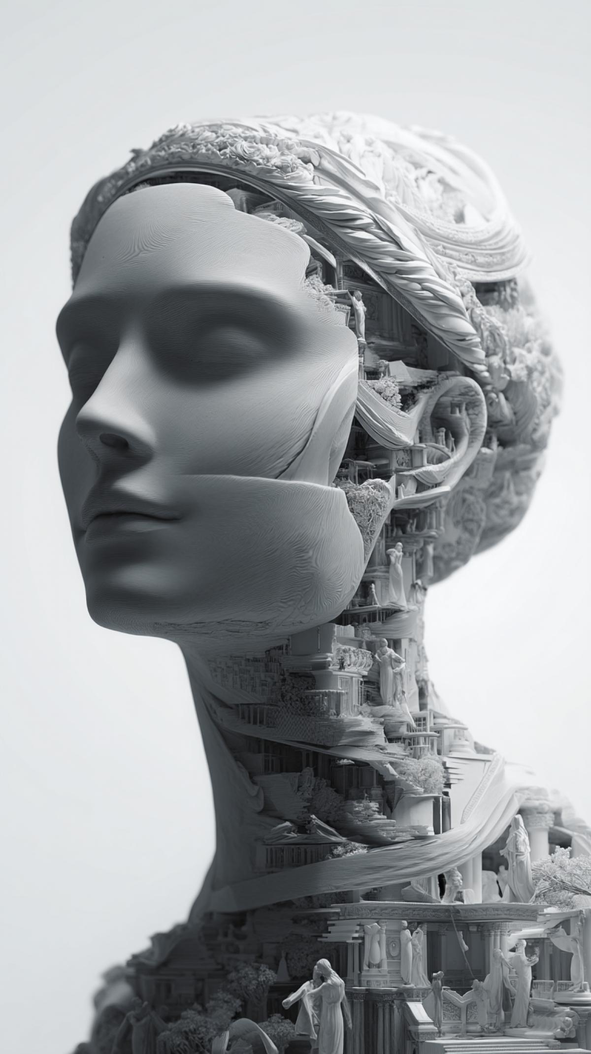 Create an image using the 7th version that reflects all the innovations and capabilities of this model. The topic of work can be absolutely any.