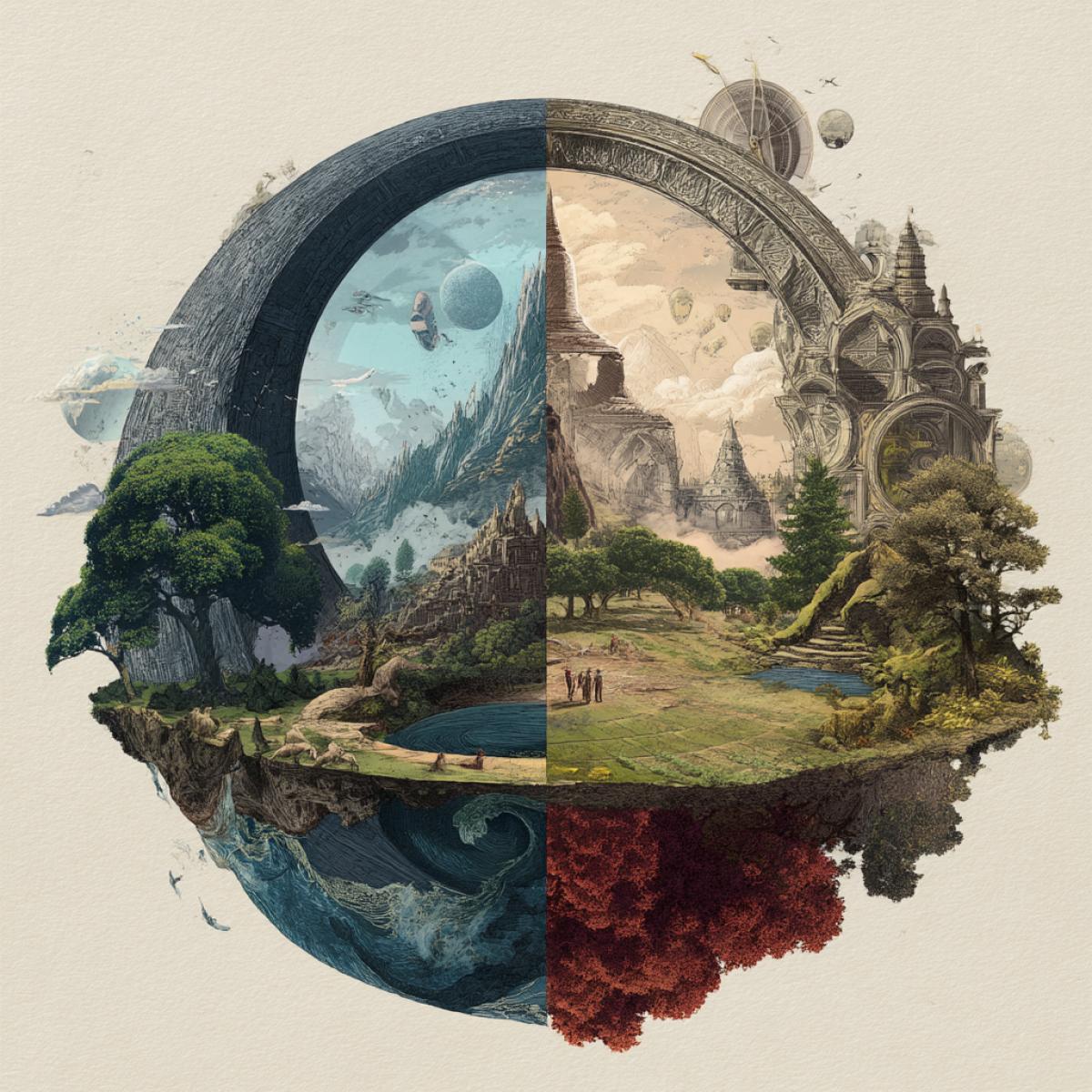 Elements from different categories, worlds or eras are unexpectedly harmoniously united.