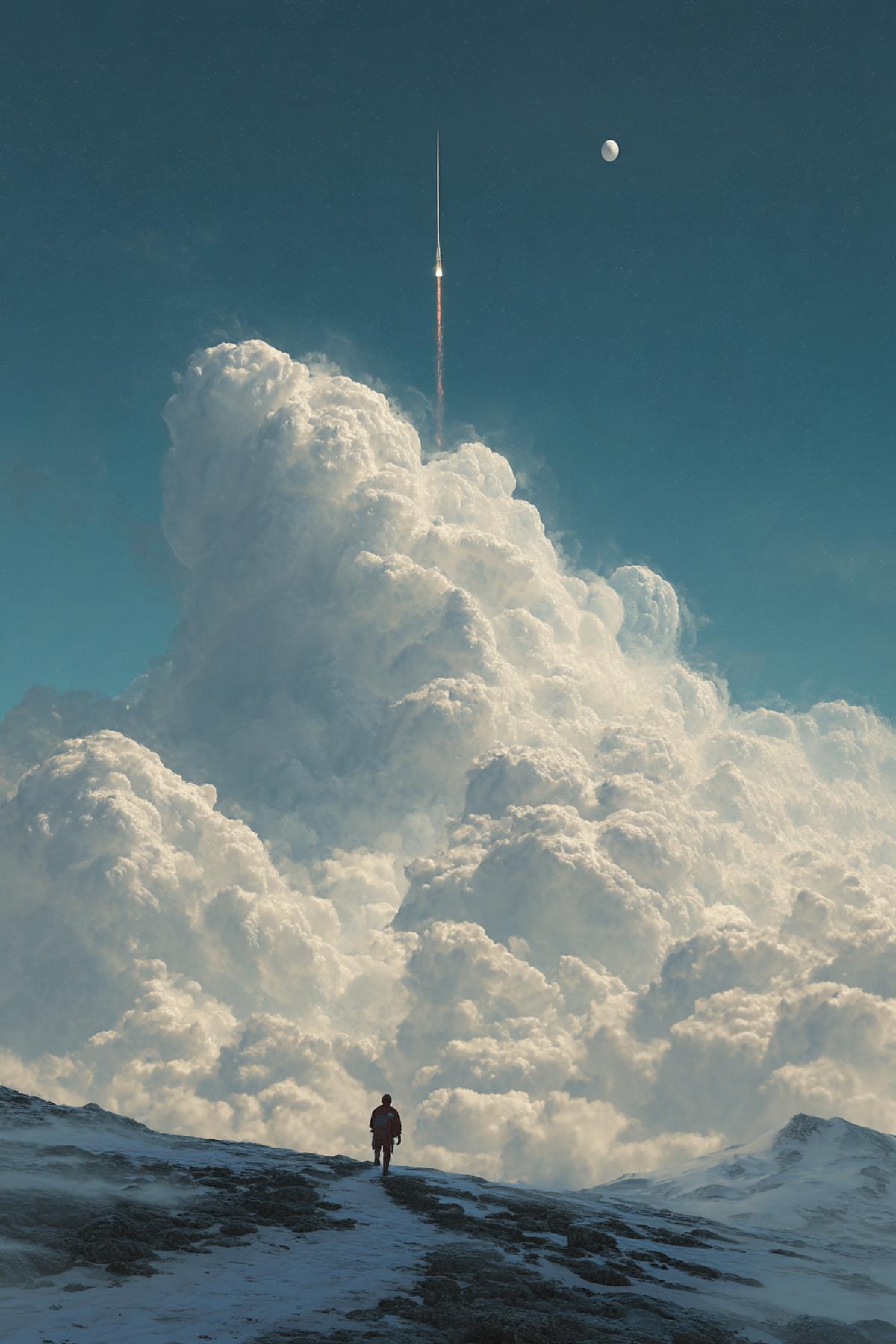 Flight into space as a persons dream