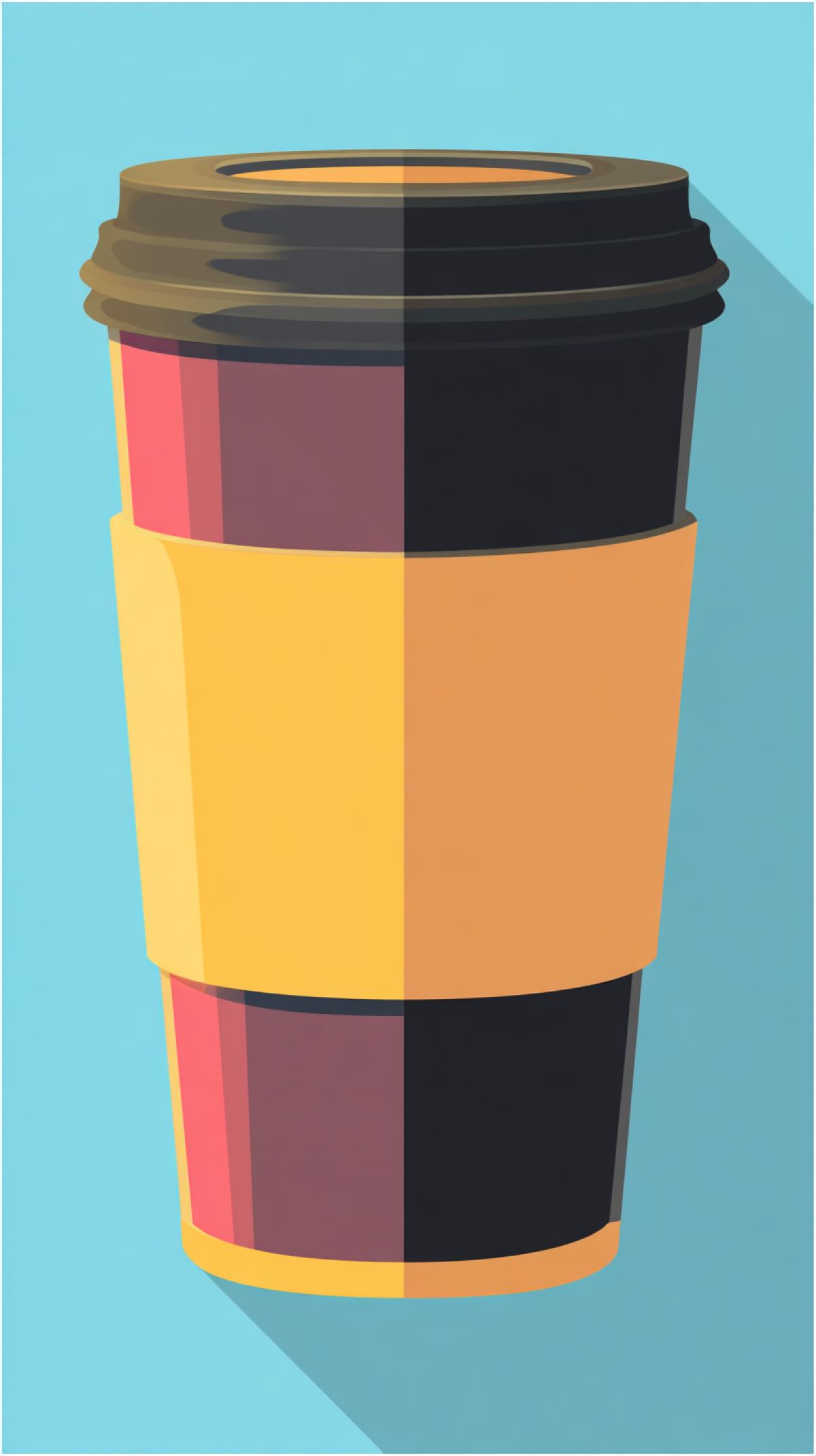 Object in flat design style: coffee cup, minimalist design, flat colors, no shadows.