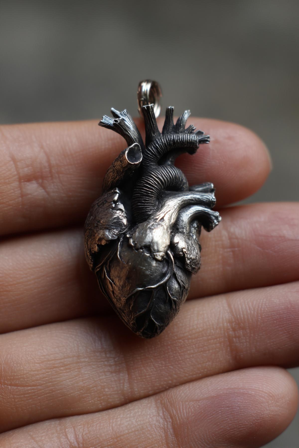 Pendant a lifting heart in a palm