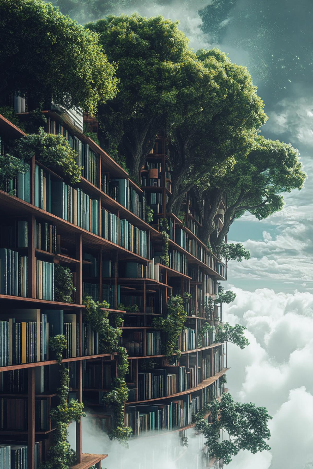 Library over the open sky
