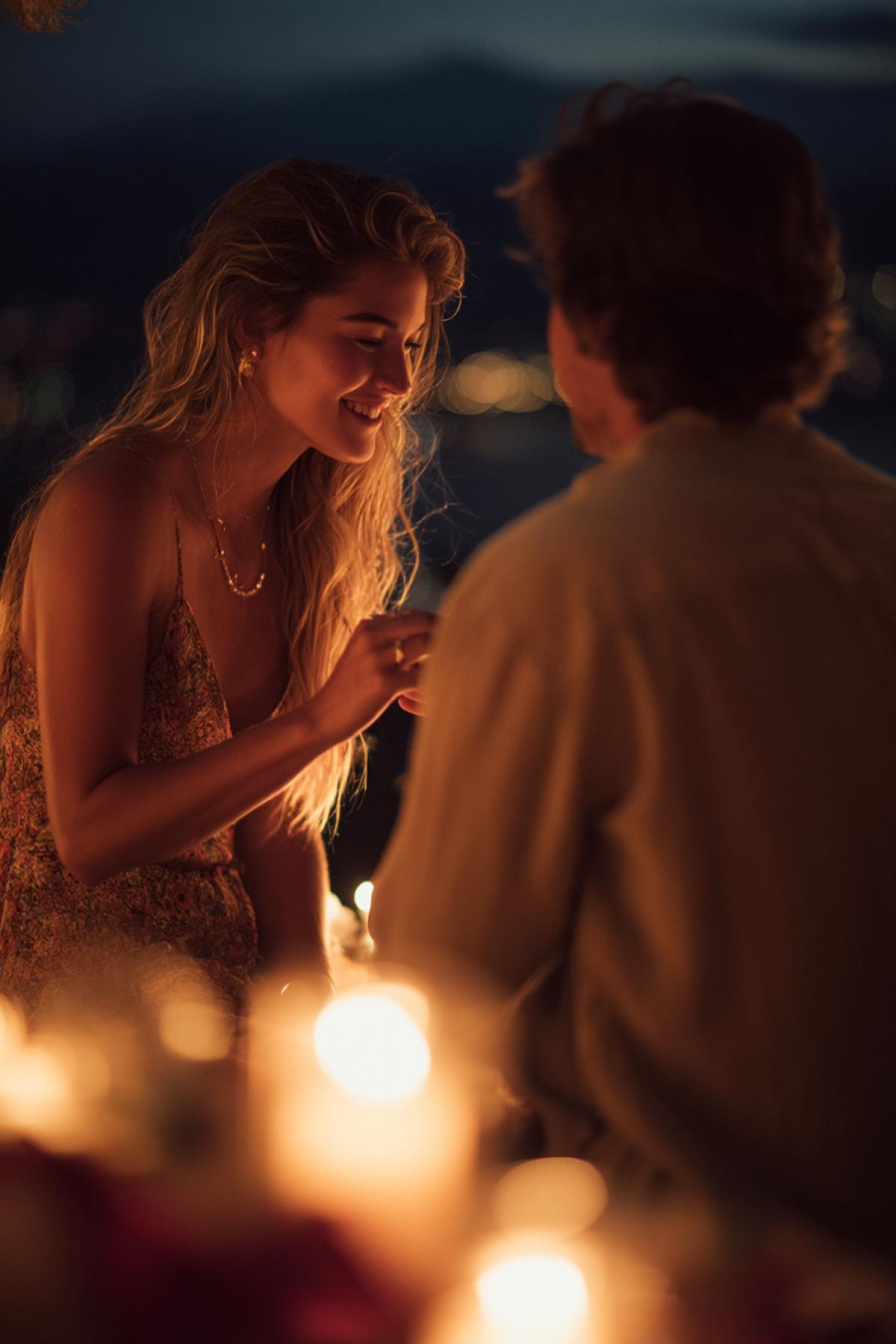 Engagement of the most romantic scene in the world of marriage proposal and heart engagement ring
