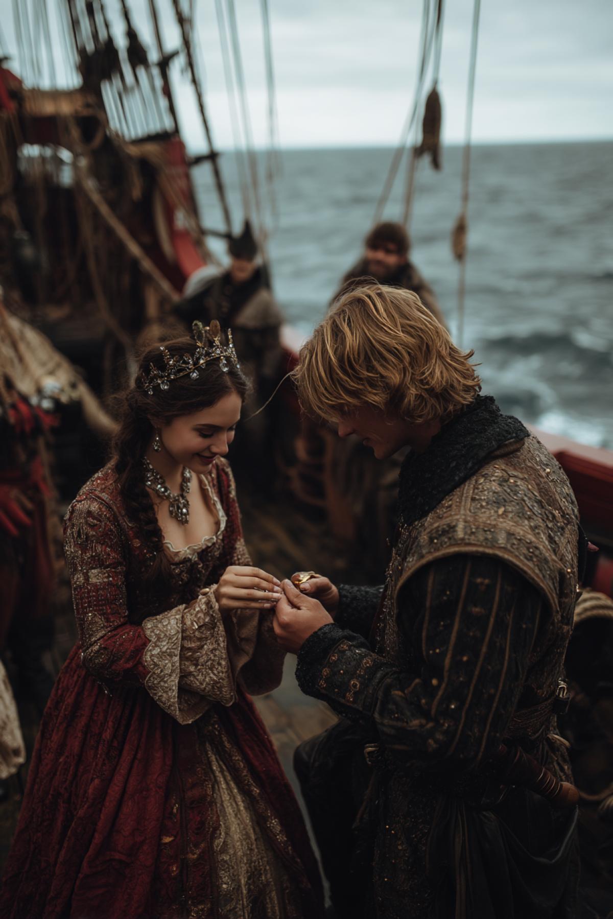 romance. Battle and heart proposal on a yacht