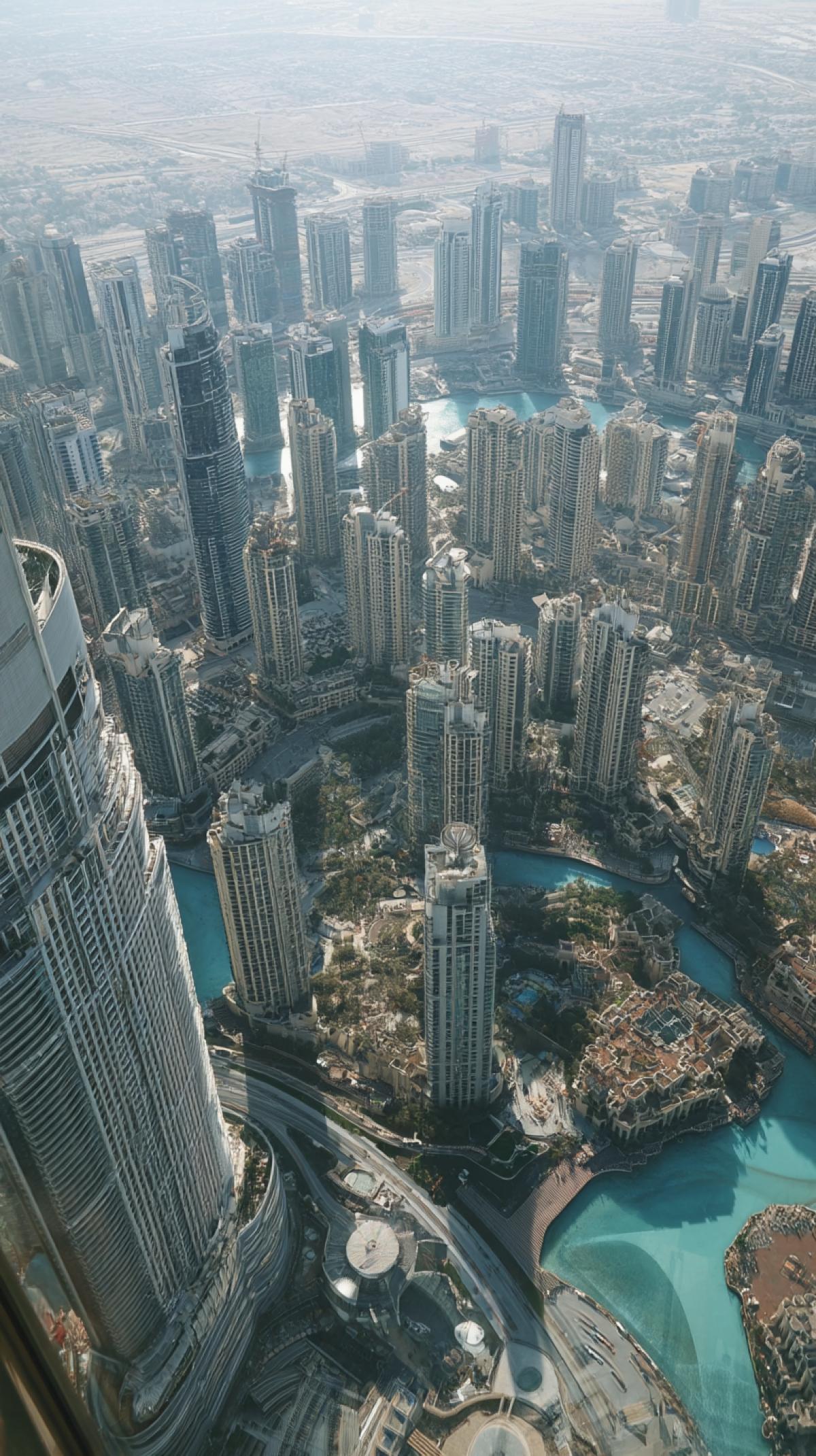 Where the whole city is visible from. The view from the skyscraper is bright juicy