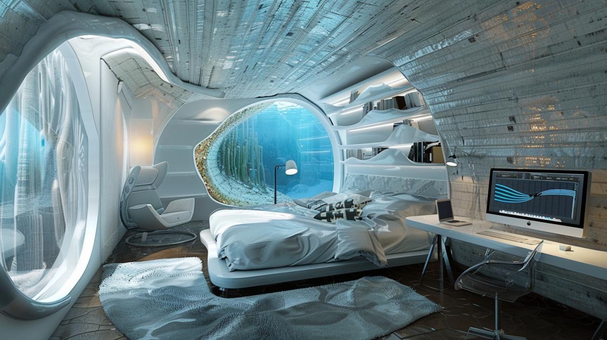 Bionics style in the interior of the room, unusual