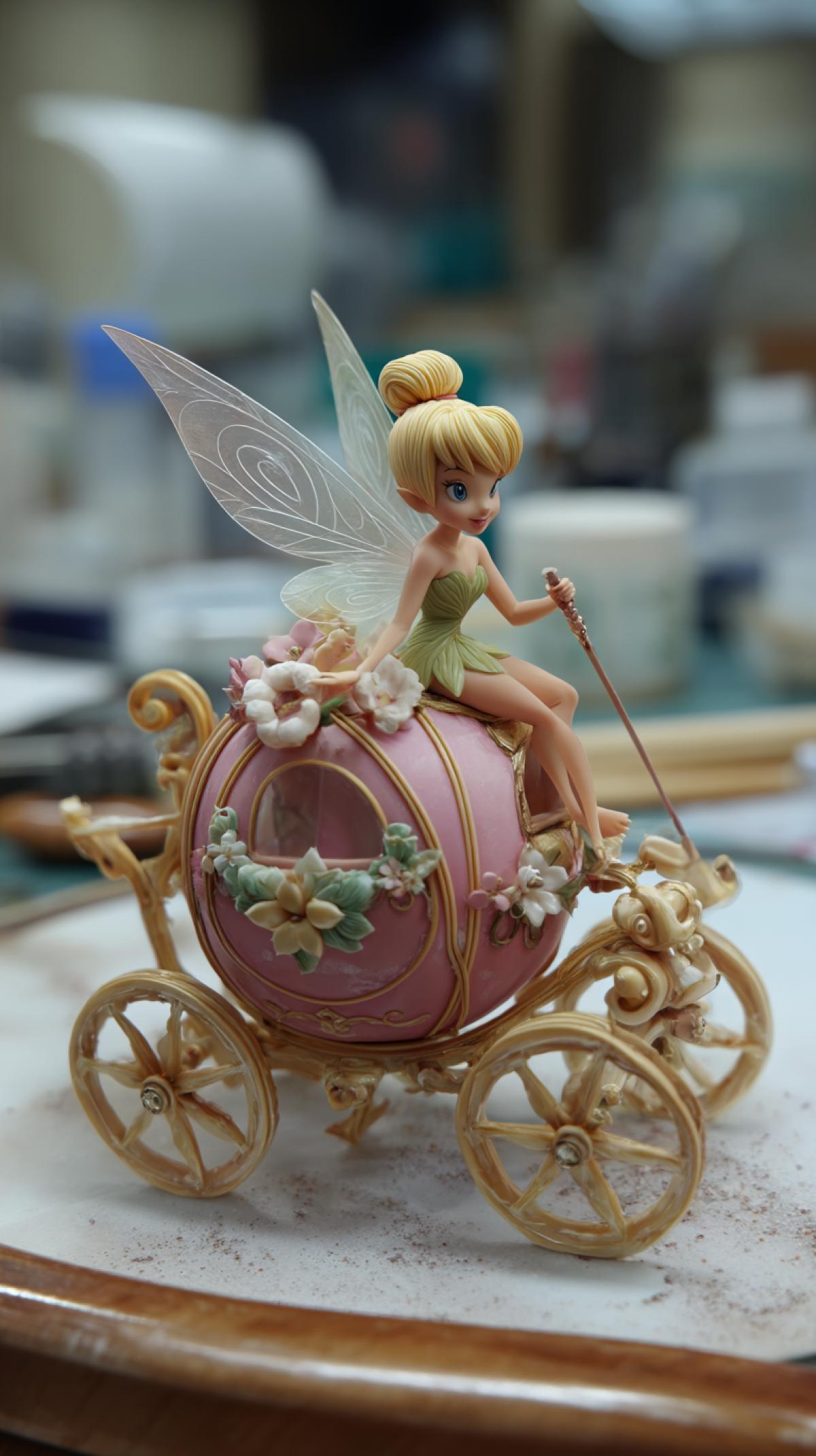 Fairy tinker Bell makes her own carriage, Disney