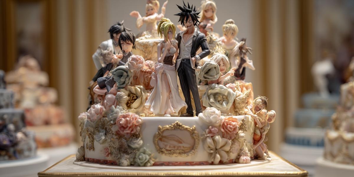 Wedding a lot of furious anime cake