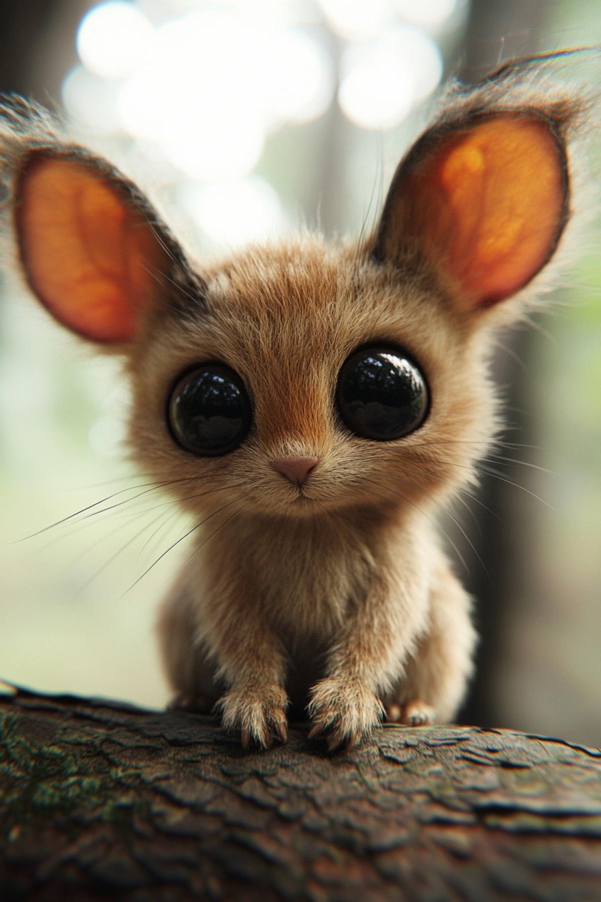 A small, cute rocketly animal. With big eyes