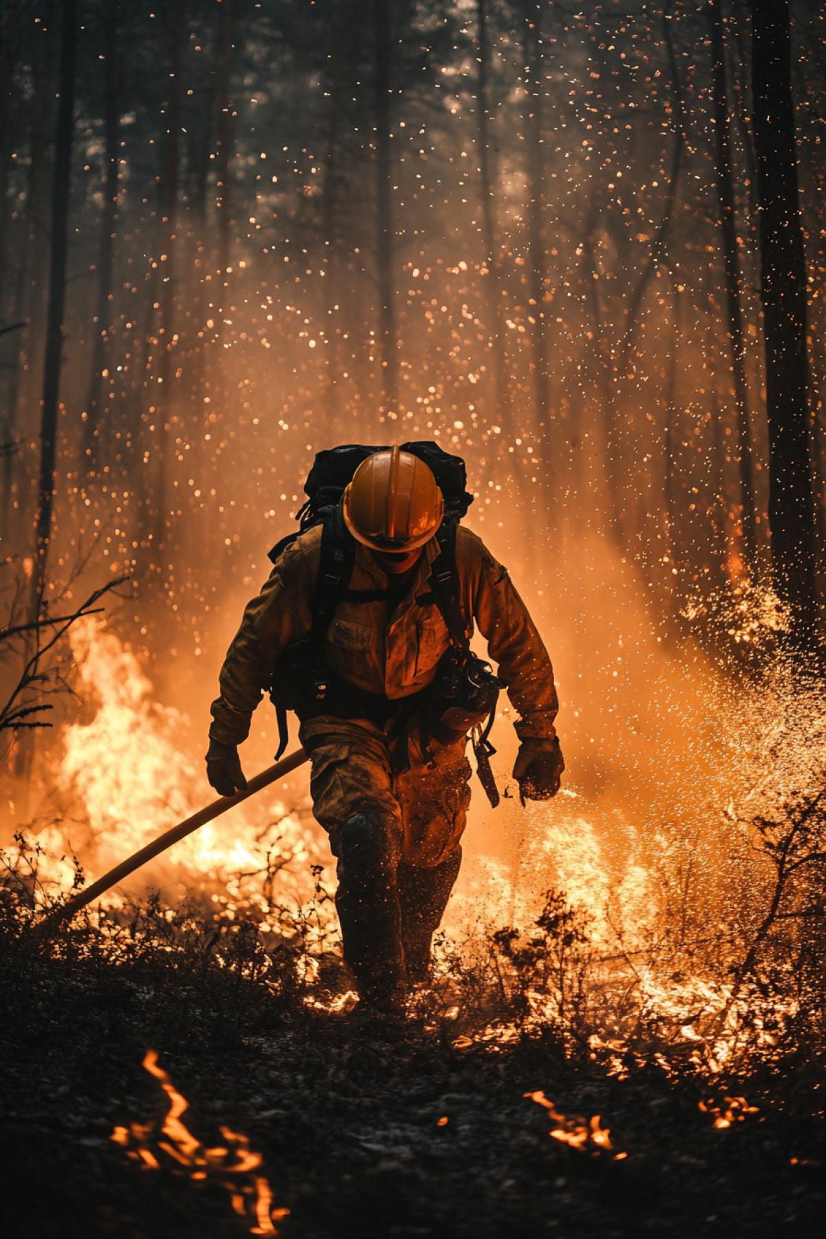 Firefighter extinguishes forest fires, all in kindergartens and sweat