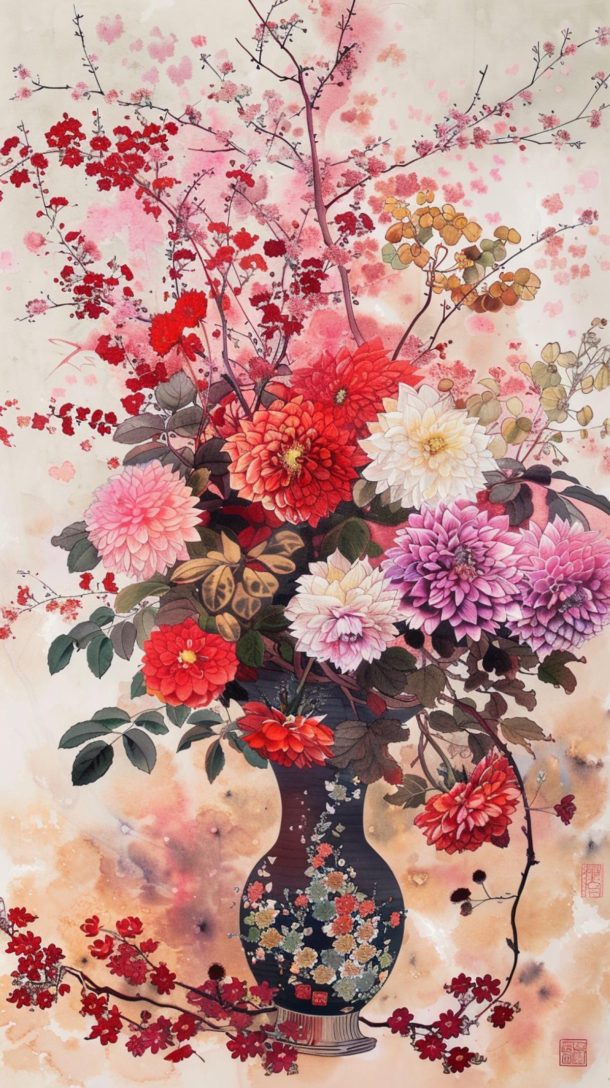 Japanese bouquet of flowers