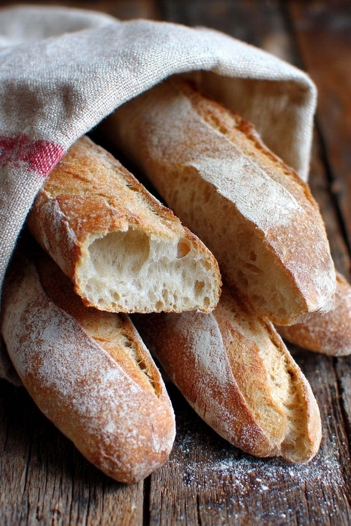 Molded Darnitsky bread in a chiffon bag, a few bites.