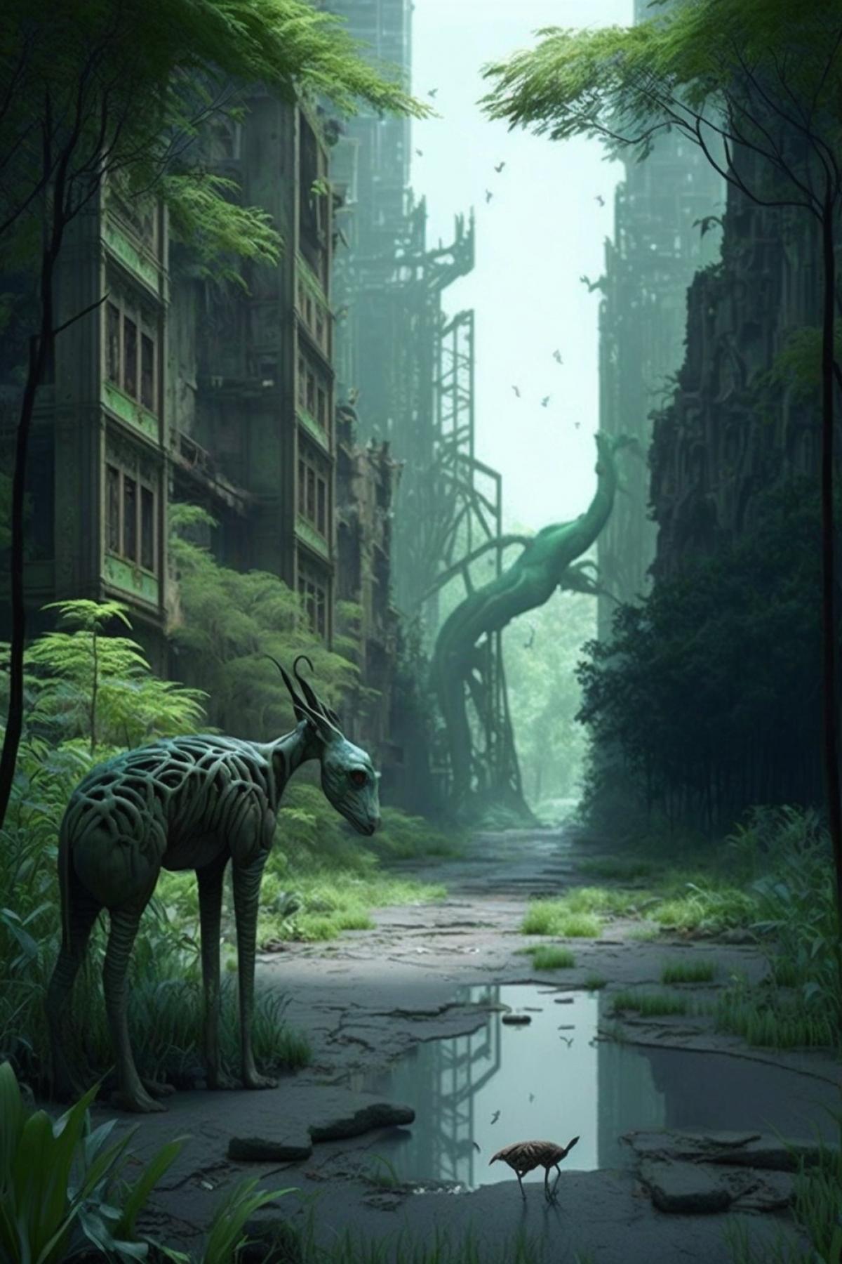 Imagine the planet a century or millennia after the disappearance of mankind. What landscapes will open? The ruins of megacities absorbed in nature, wild animals on the former streets, forests that made their ways through concrete, or, perhaps, a completely different ecosystem, and perhaps the planet will be captured by robots.