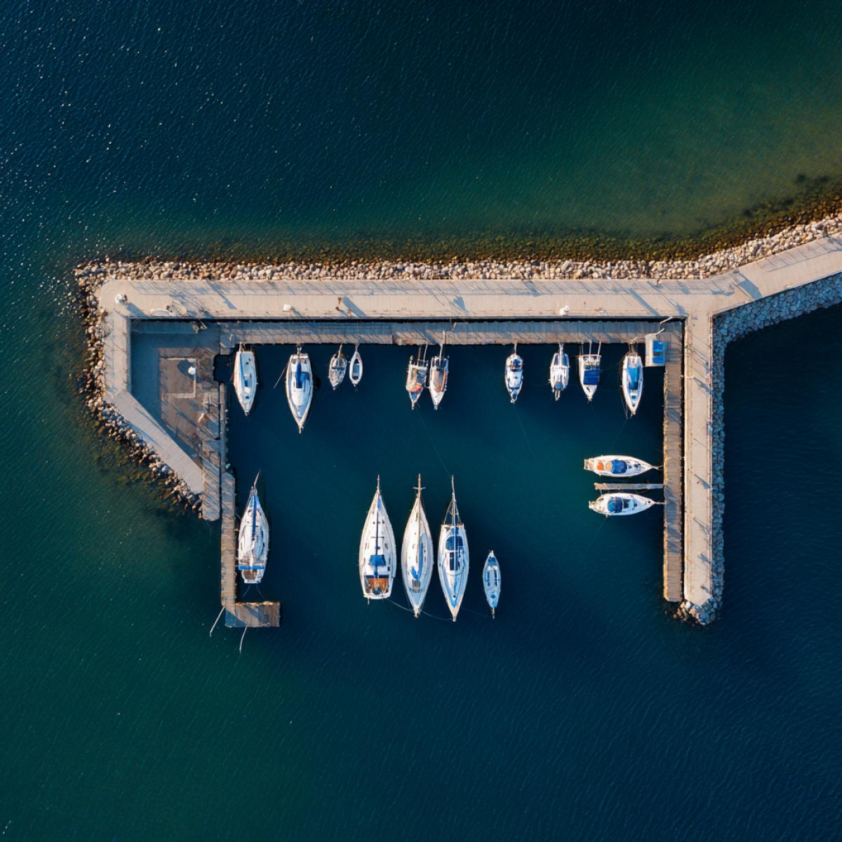 The pier in Sportgavan. to which yachts are moored