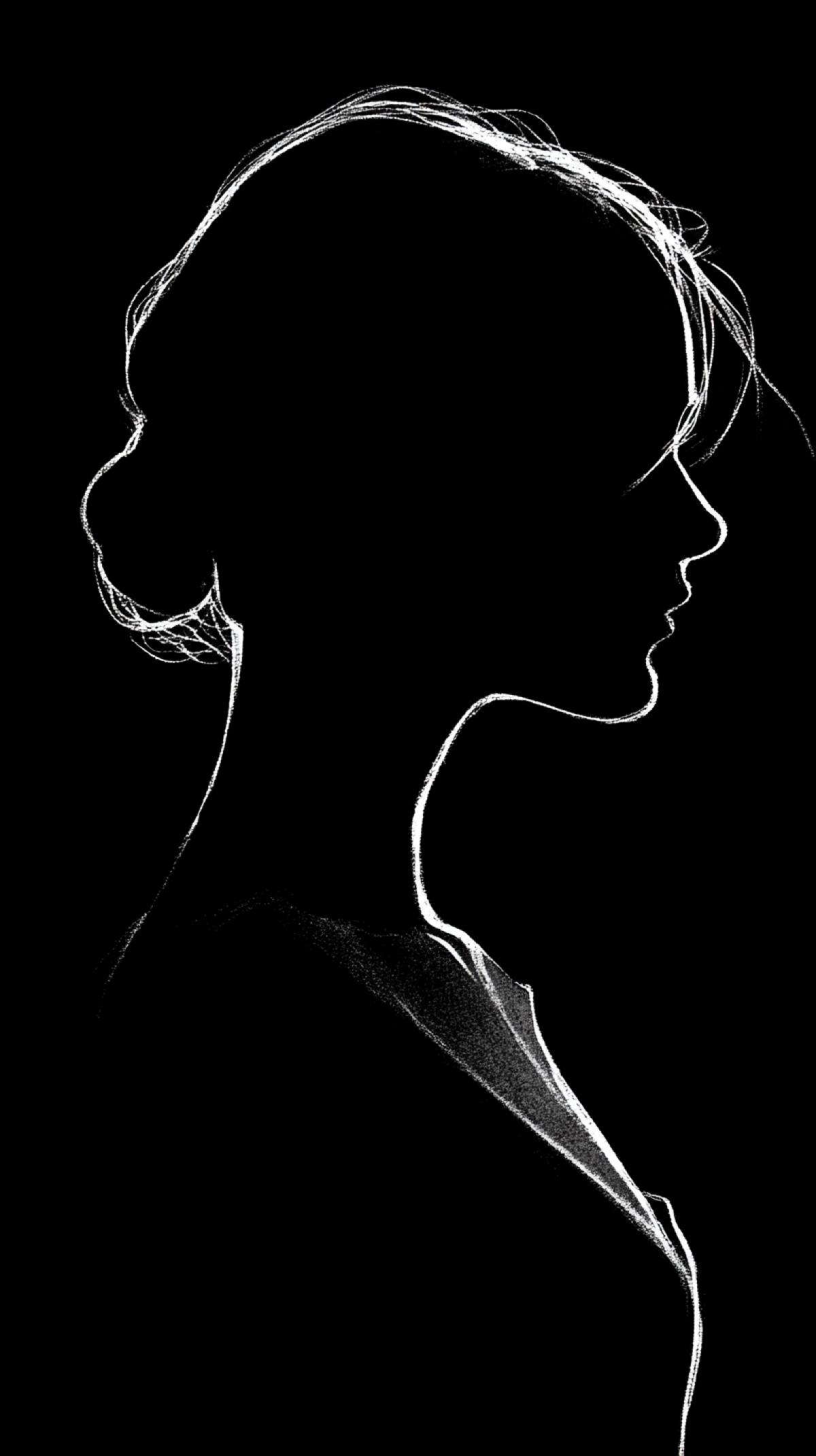 Part of a woman’s control silhouette of a woman, a sketch