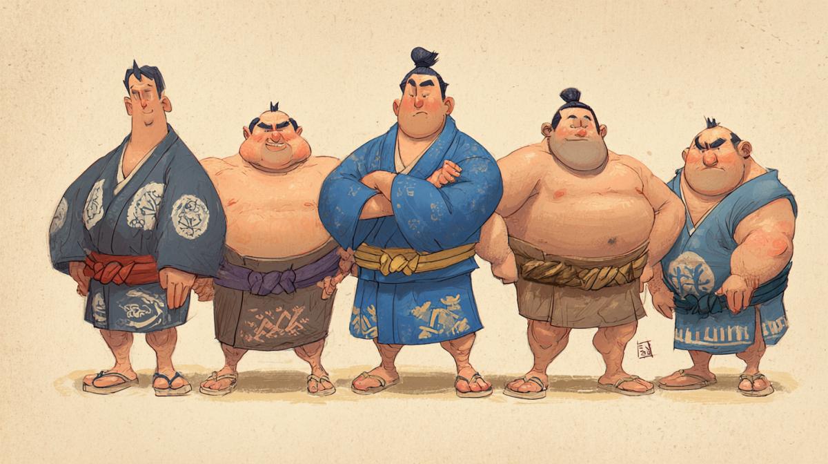 Sumo team, caricature