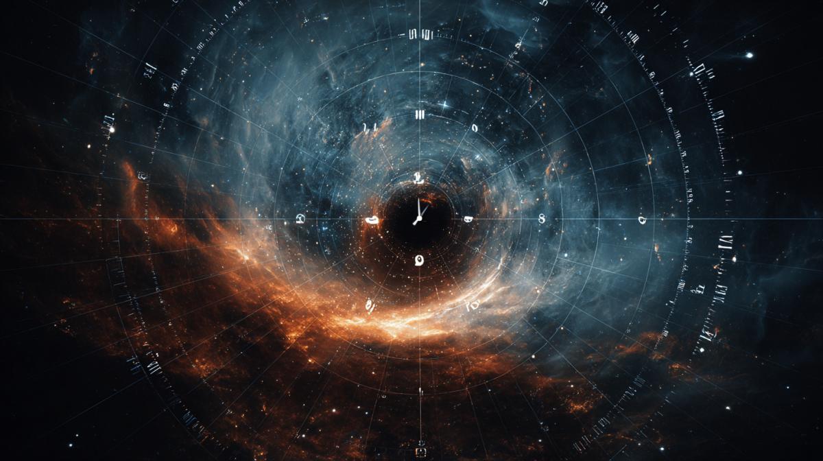 The time from the planet Earth is drawn into a dark hole of space constellations
