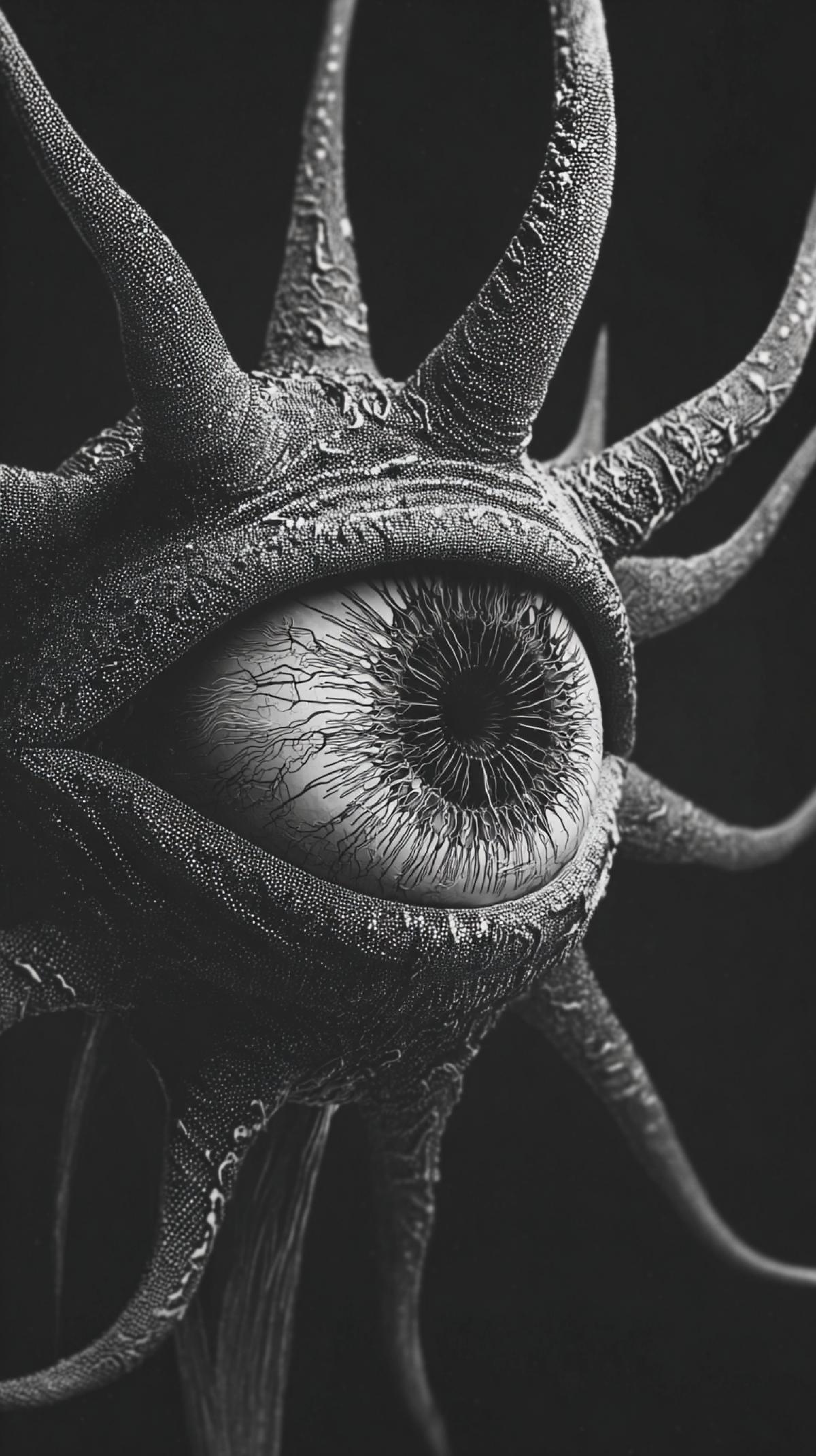 A monster in the form of an eye with processes throughout the in the form of the eyes that observe everything and everything, Kenai