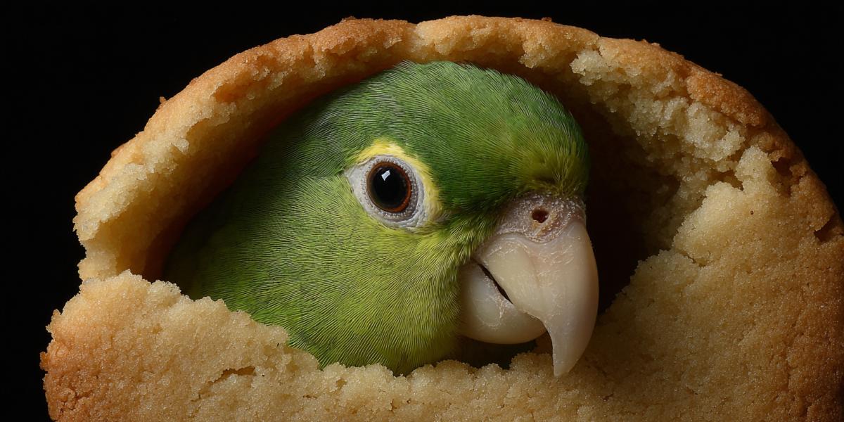 Italian animal meme Picture parrot in a cookie