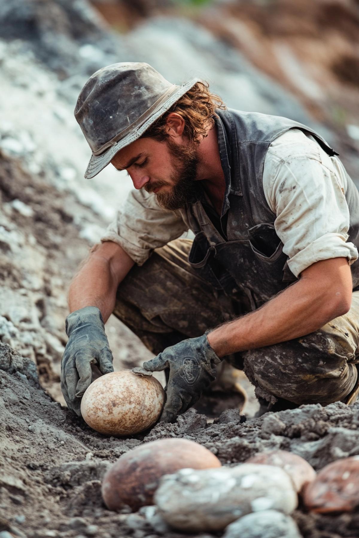 Archaeologist dug eggs dinosaur during excavations