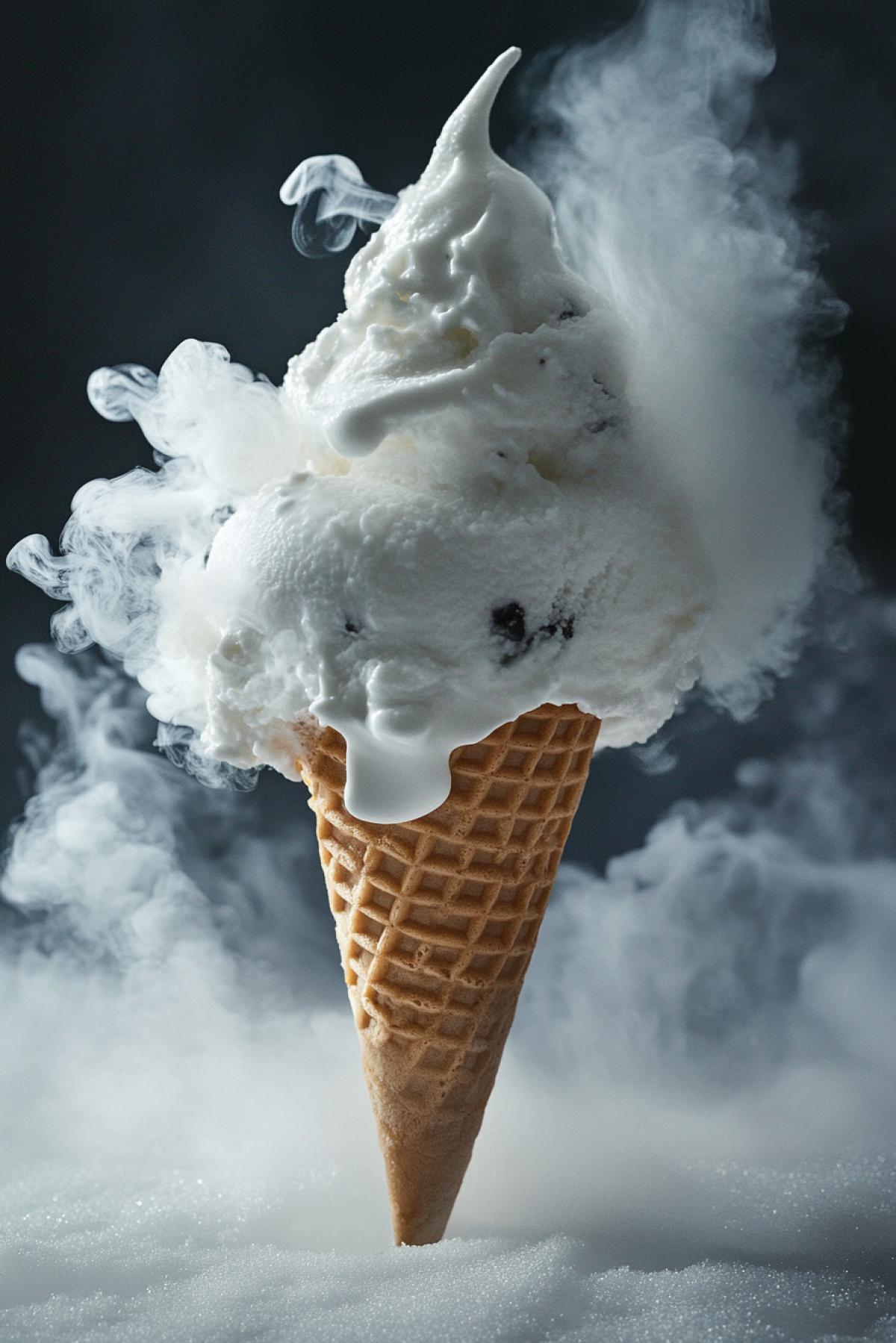 Ice cream of the future: unusual tastes, forms and textures that no person still saw, fantastic, unique, magical.