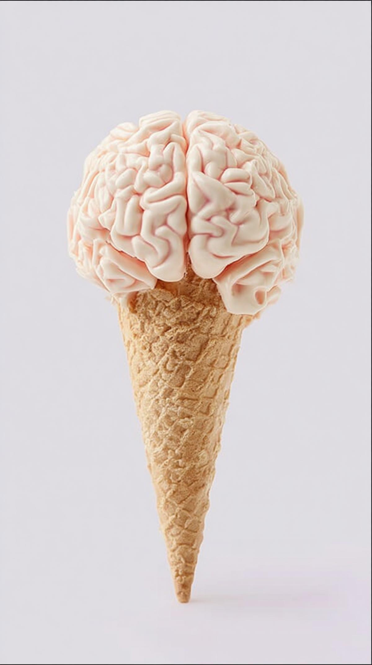 Cream cone in the shape of the brain