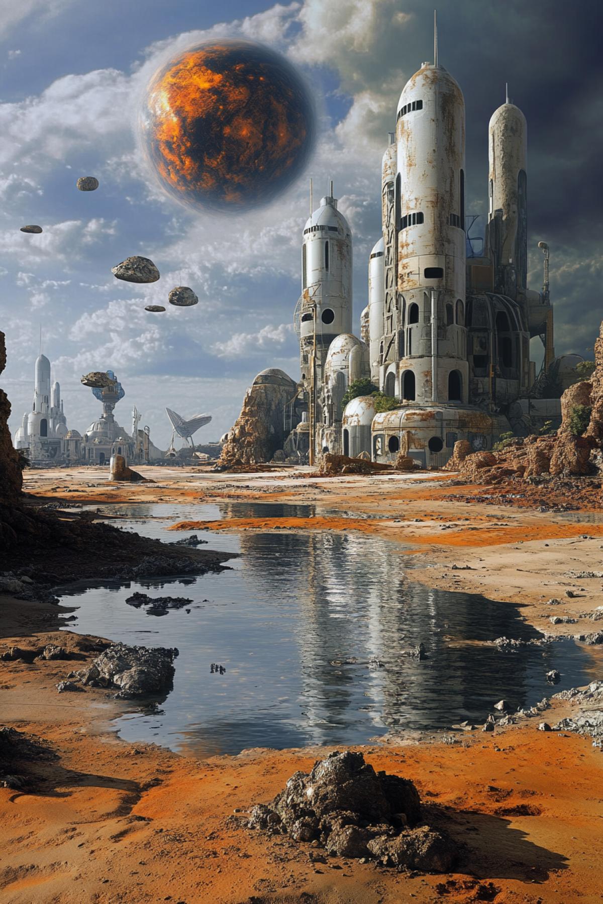 To generate images reflecting the daily moments of Martian life. Building by people and Martians of houses, plowing fields, creation of the lake landing of the garden