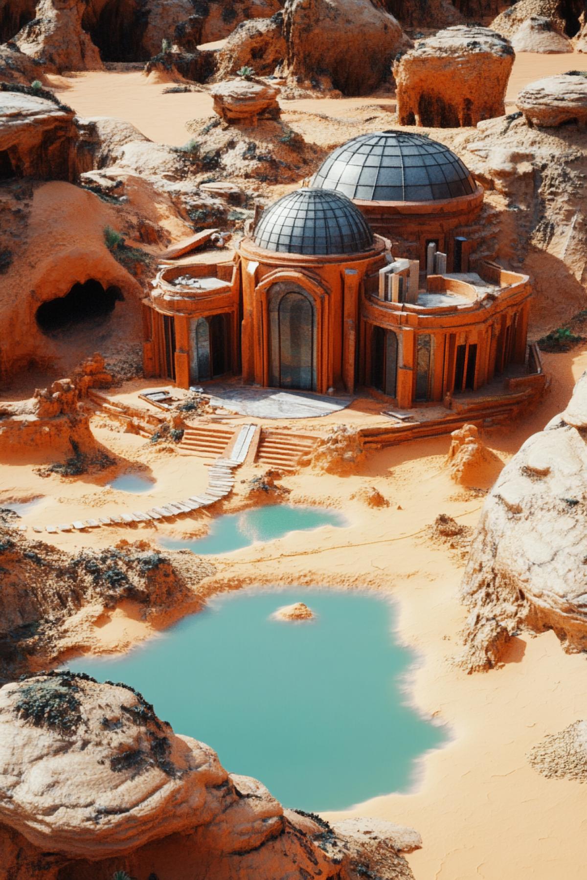 To generate images reflecting the daily moments of Martian life. Building houses, plowing fields, creating a lake planting a garden in Gelaxy style