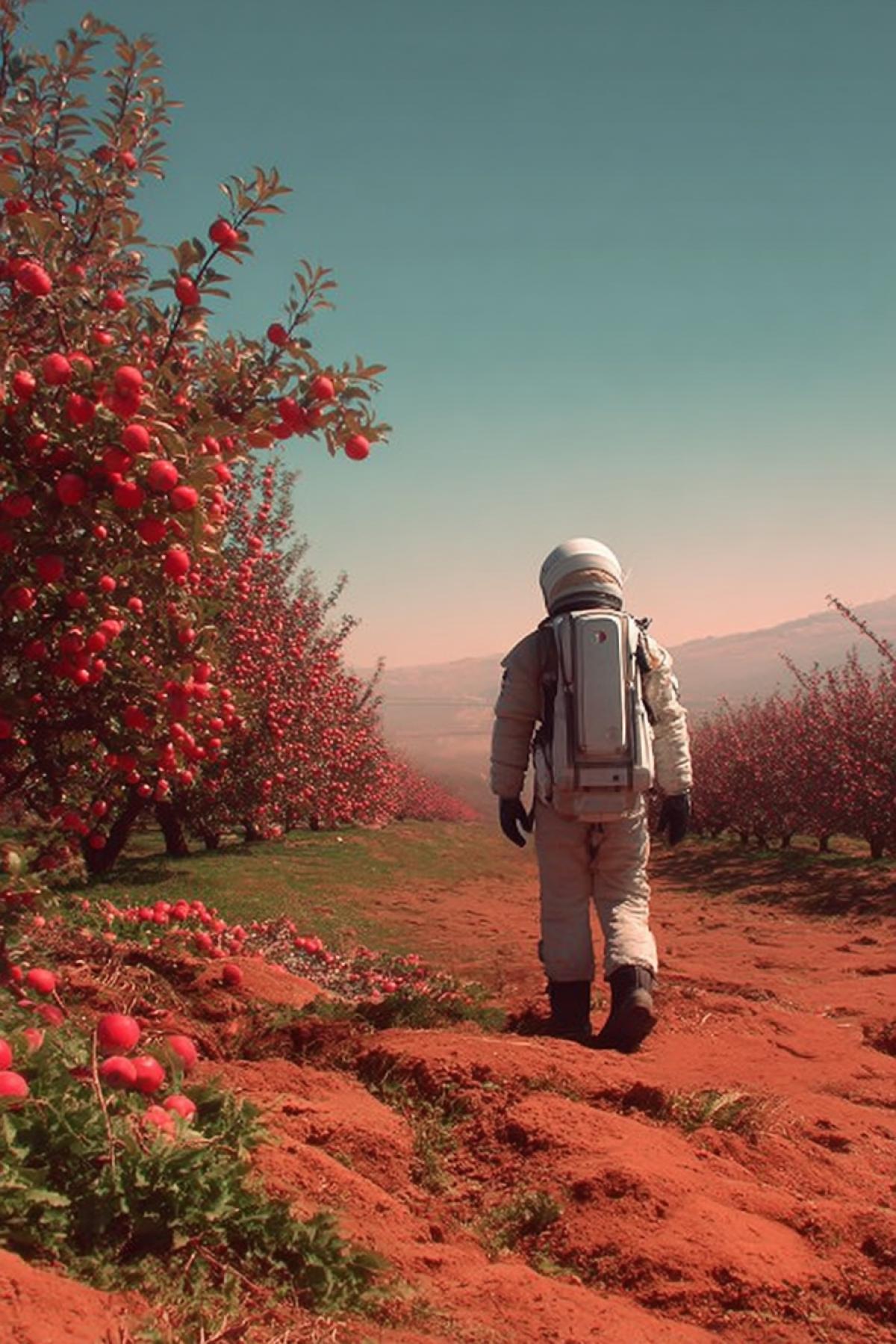 Living and believing is wonderful. Before us are unprecedented paths. Cosmonauts and Dreamers say. That the apple trees will bloom on Mars. Its good when comrades are with you. All the Universe to drive and go. The stars will meet with the ground flourishing. And on Mars will bloom apple trees. I made friends with distant stars. Dont worry about me and dont be sad. Leaving our land, we promised. That the apple trees will bloom on Mars. Leaving our land, we promised. That the apple trees will bloom on Mars