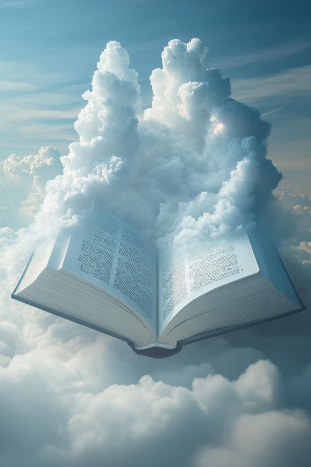 Cloud in the form of an open book on the clouds