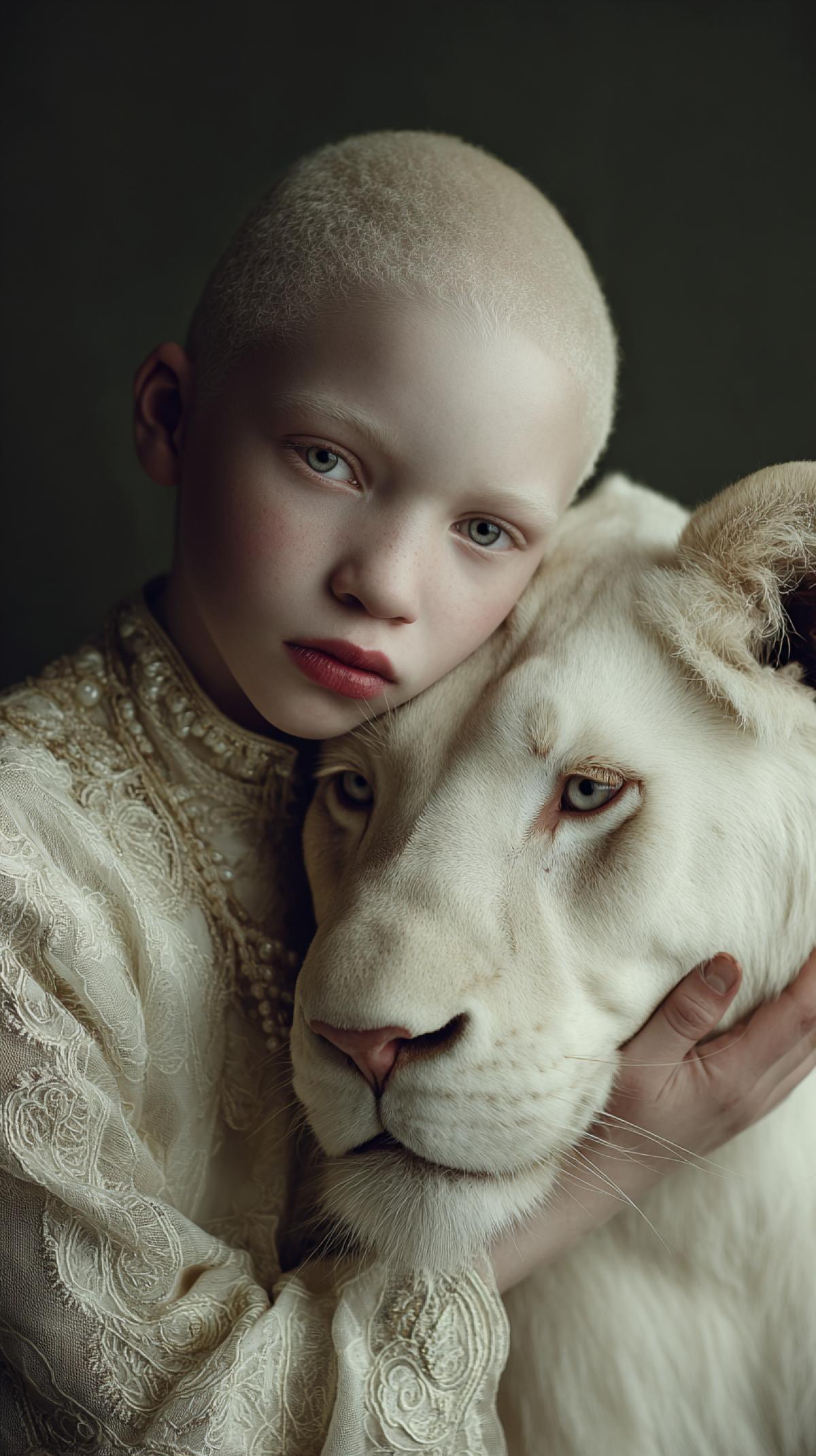 All the beauty of Albinos near the animal