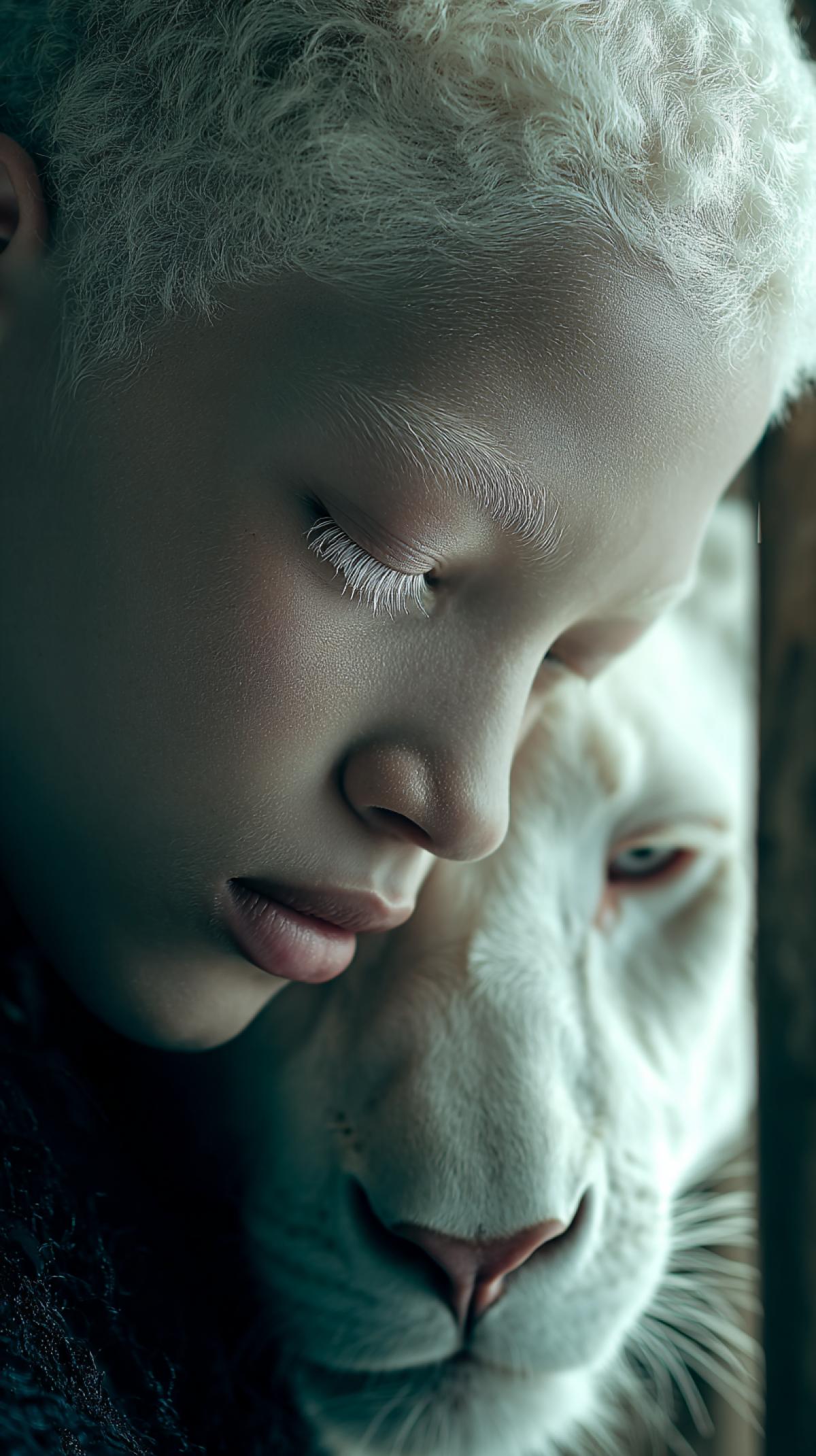 All the beauty of Albinos near the animal