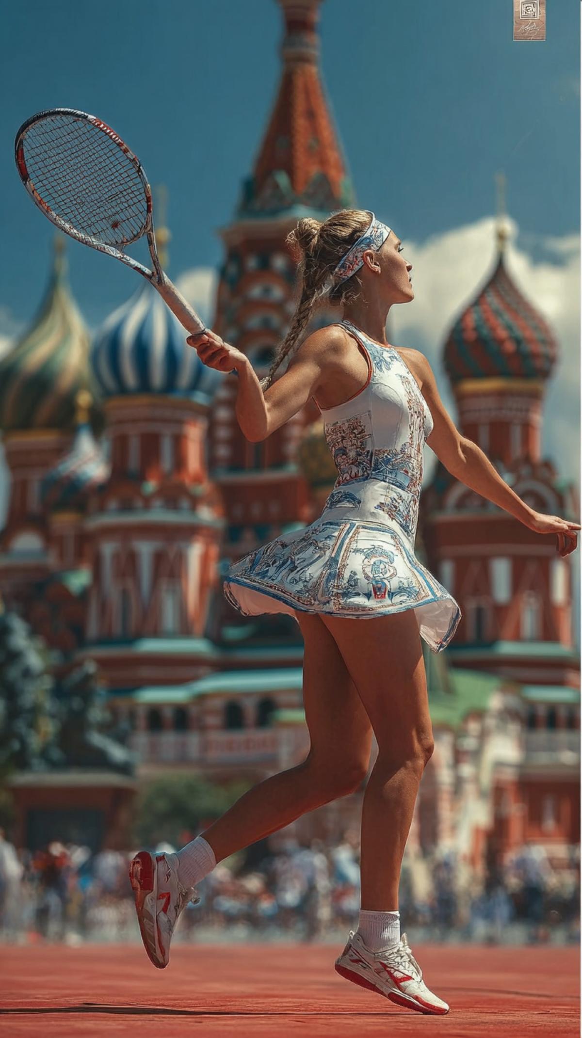 The Grand Slam on Red Square: Russias Tennis Heritage. Immerse yourself in a world where the classical beauty of Russian. culture meets the modern energy of tennis.. These visuals capture the essence of Russias architectural grandeur and rich heritage, while. showcasing a sport that unites the world. In these videos, youll witness: Cultural Design: Tennis apparel adorned with intricate patterns reminiscent of traditional Russian motifs, seamlessly blending with the dynamic movement of the sport. a female tennis player on Red Square in Moscow is playing tennis. a powerful ball serve