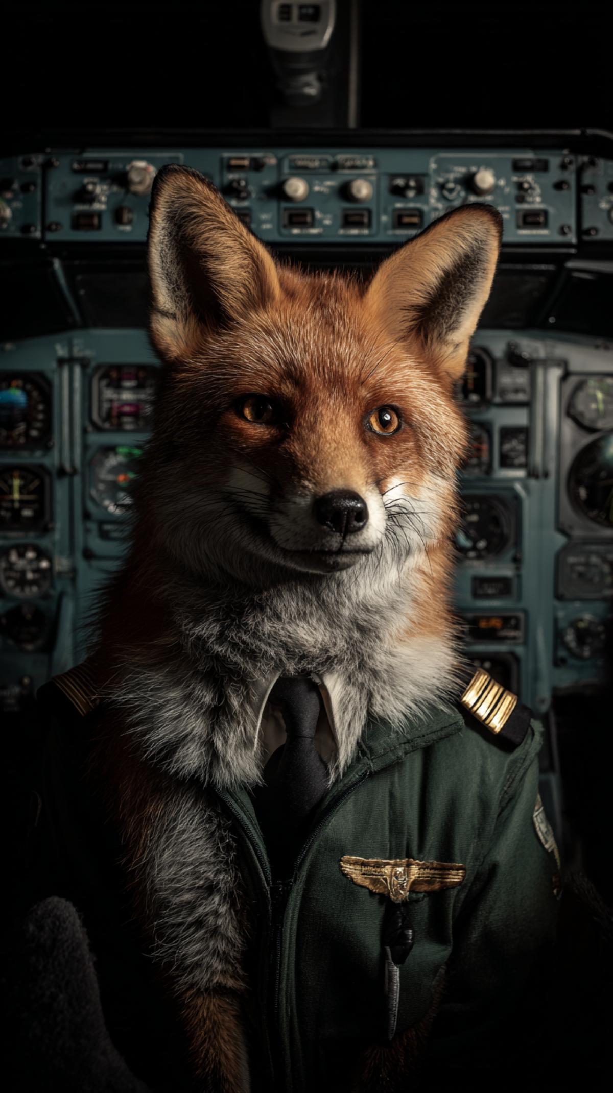 An unusual aircraft pilot can be an animal for example a fox