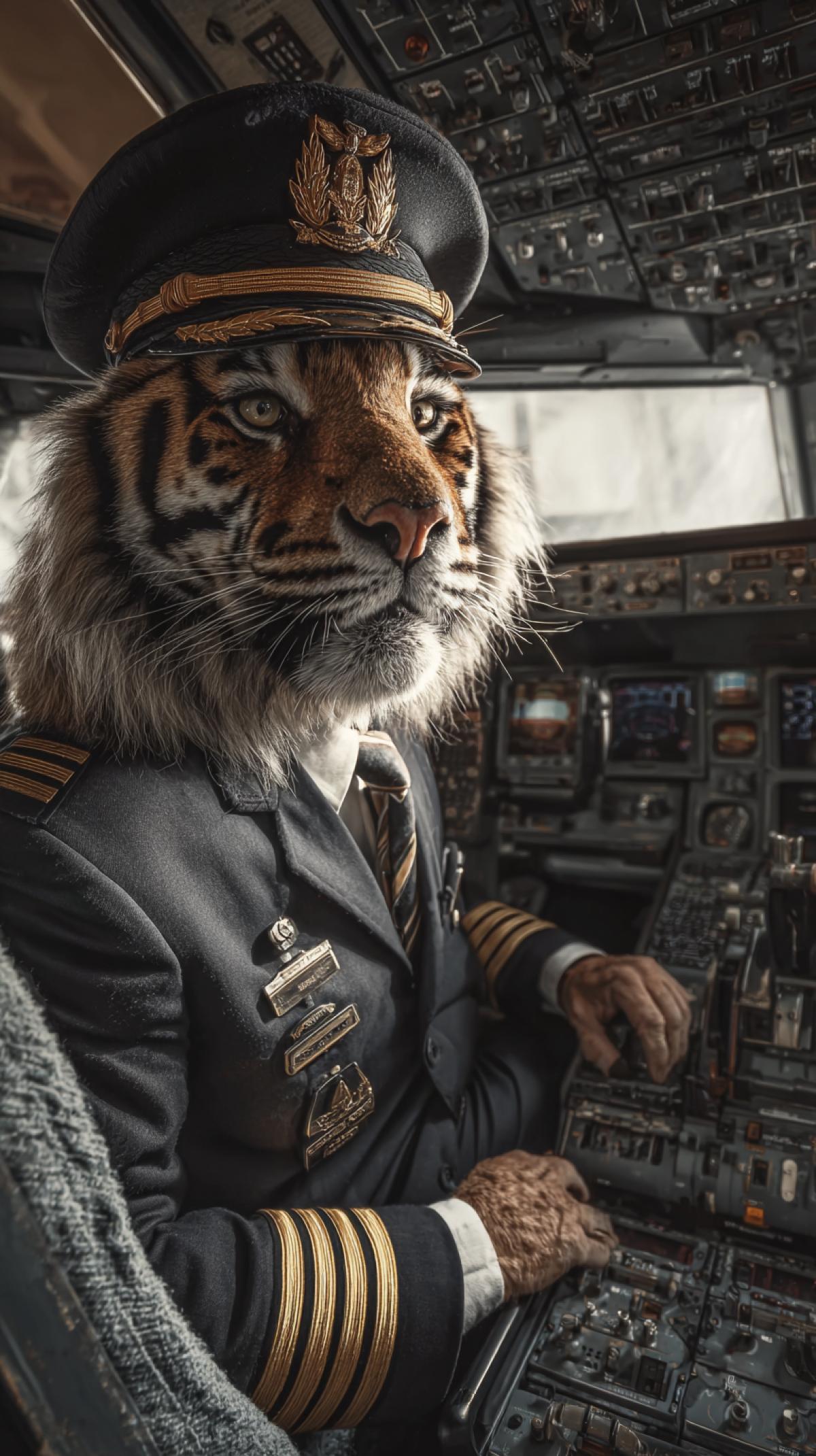 An unusual pilot of the aircraft that controls the aircraft, it can be any animal for example a tiger, a lion, a cat, a snake