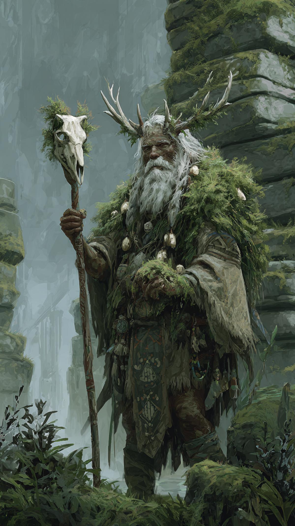 The mystical world of primitive magic and the mighty conductor between the worlds is a shaman who owns ancient knowledge and the power of nature.