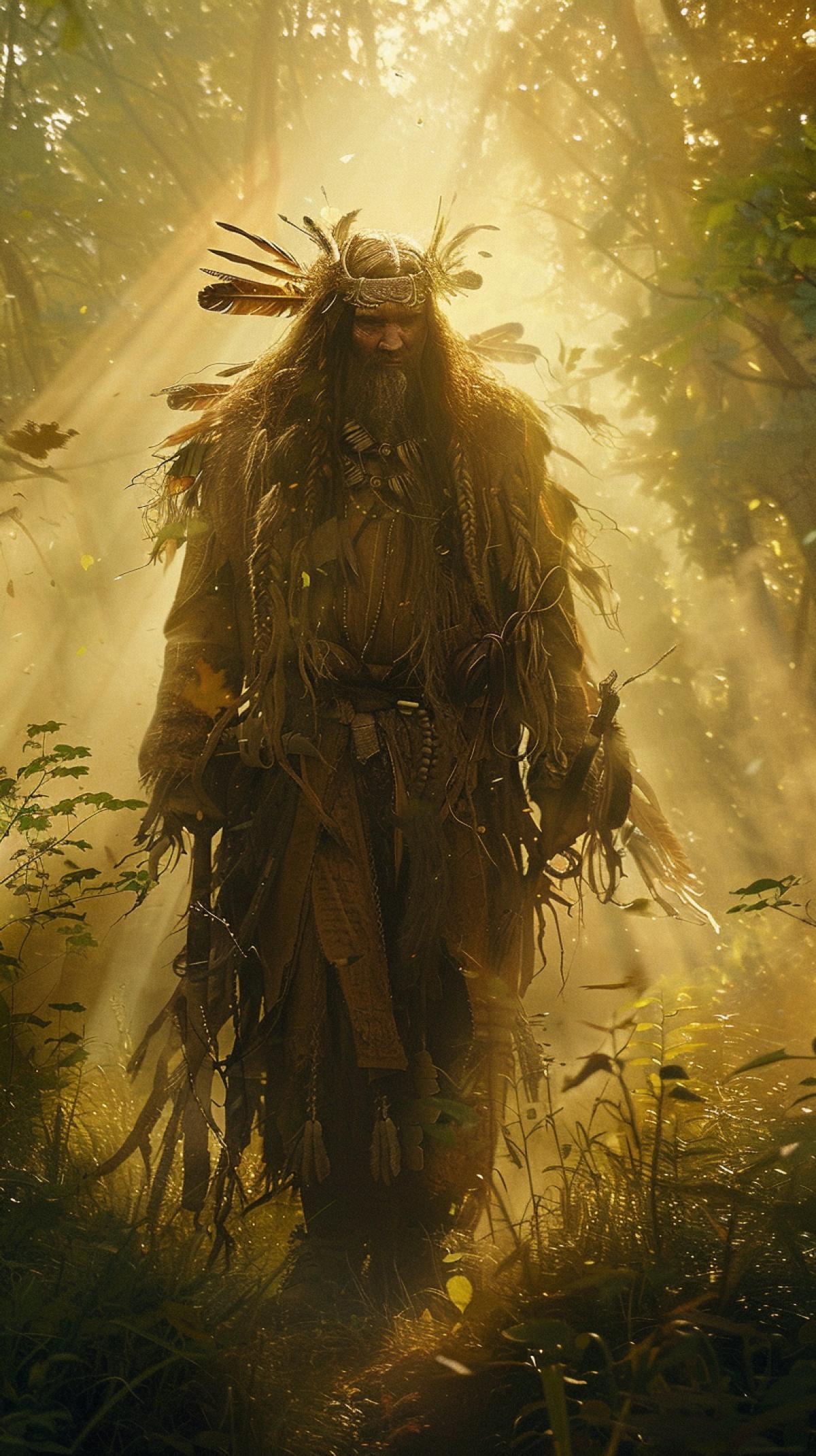 The mystical world of primitive magic and imagine a mighty guide between the worlds a shaman who owns ancient knowledge and the power of nature.