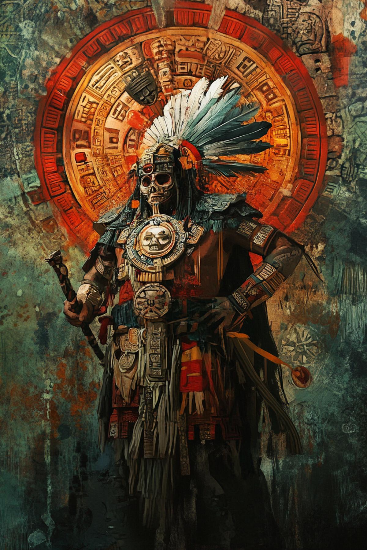 A mighty conductor between worlds is a shaman, which owns the ancient knowledge and the strength of the nature of the ancient Mayans in the style of fantasy