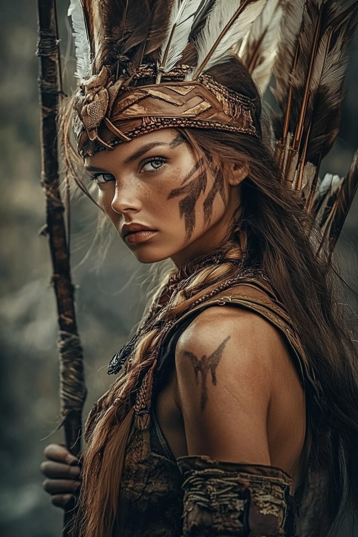 A mighty guide between the worlds is a shaman, which owns the ancient knowledge and the strength of the nature of ancient Amazons in the style of fantasy