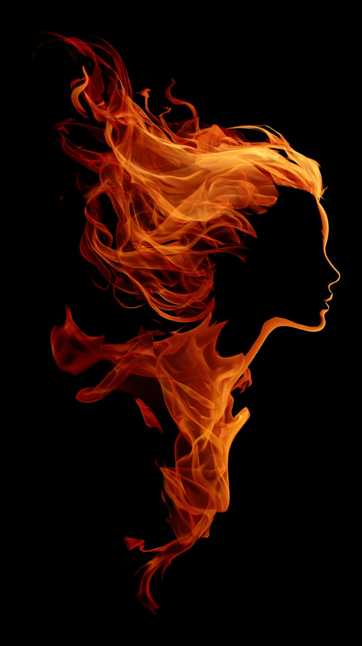 Flame in the shape of a girls