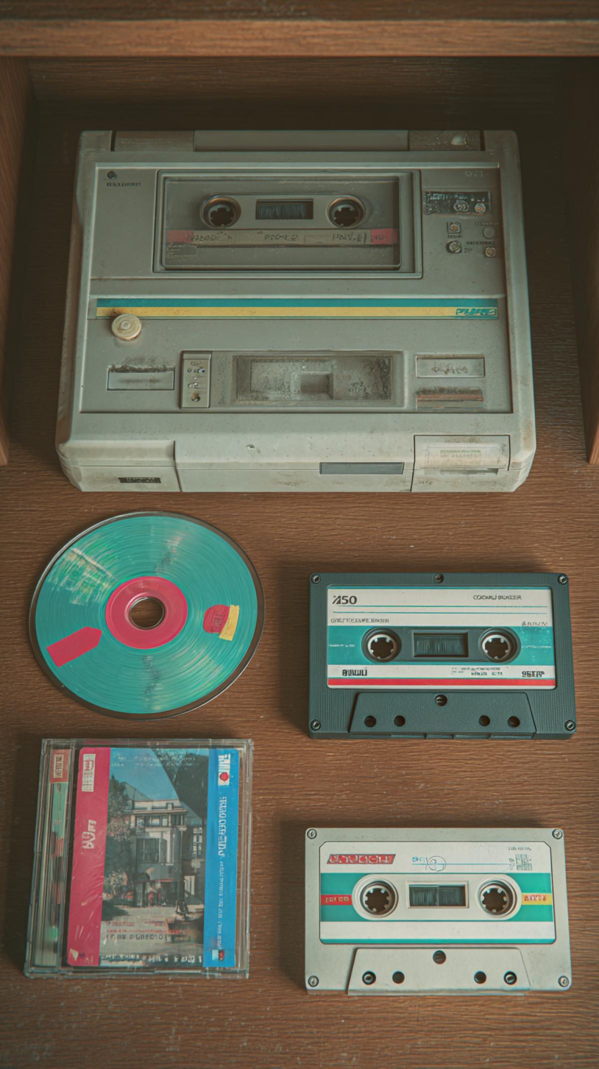 Create images of objects from the past those that have already left the household or are almost forgotten: a disk and a video cassette or a phone roulette