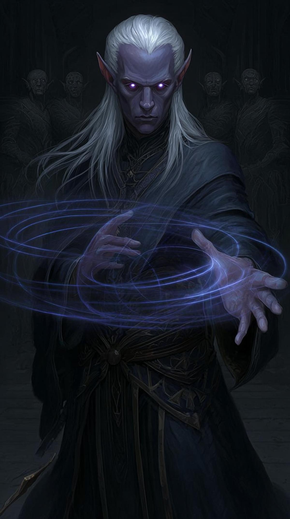 Drow Psionic Adept | Mind- to. His Will. Their minds are his puppets. This Al-spawned Drow. Psionic Adept has powerful mental strength, controlling. and disabling enemies with waves of invisible energy. long ears and glowing eyes, long white hair. . For MMORPG crowd control specialists and fans of. powerful psychic abilities.